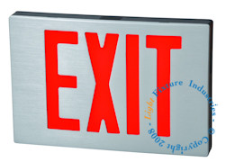 image of Cast Aluminum Exit Sign with Red lettering and Black housing