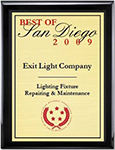 The Exit Light Company Receives 2009 Best of San Diego Award