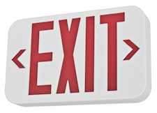 Image of lighted red LED exit sign