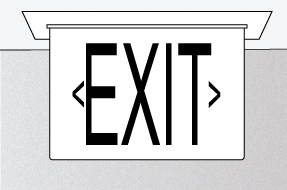 Recessed Mount Exit Sign
