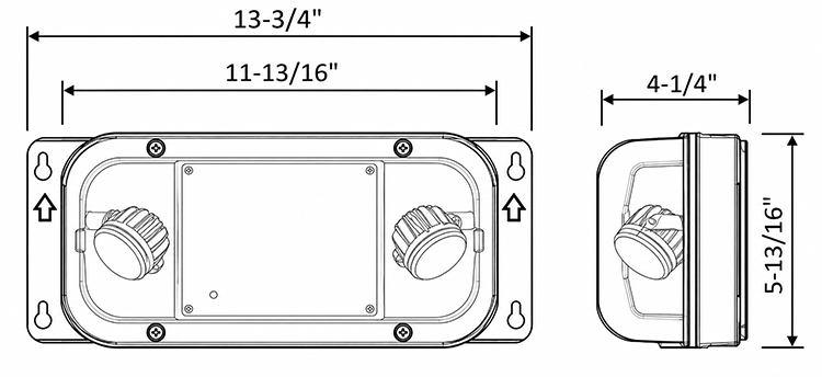 LED Hazardous Location Emergency Light | Class 1 Division 2 | IP66 Rated | NEMA4X Dimensions
