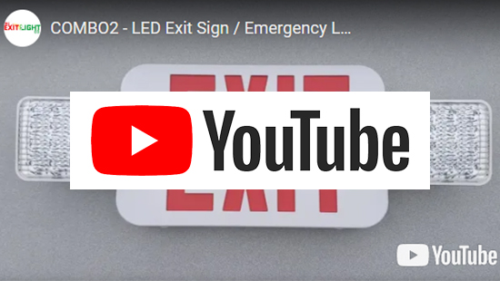 Red ALL LED Exit Sign & Emergency Light  Self Testing Combo COMBORST2 