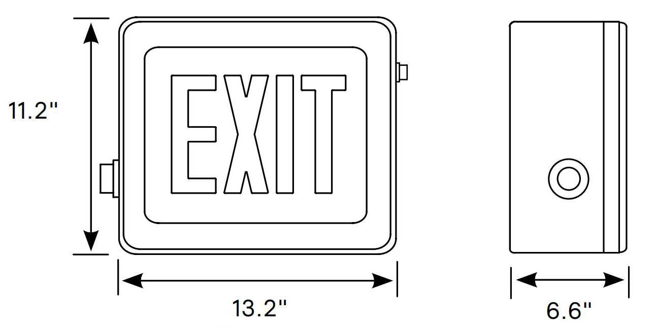 Exit Sign | Class 1 Div 2 Hazardous Location |12-20 Week Lead Time Dimensions