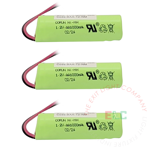 NiCAD Batteries | BAA-12-NM-3 | Exit Light Co.