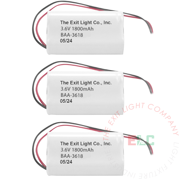 NiCAD Batteries | BAA-3618-3 | Exit Light Co.
