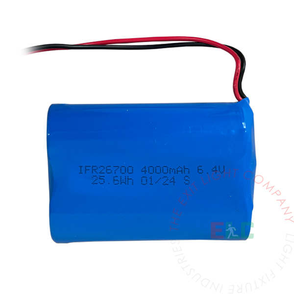 The Exit Light Co. - LiFePO4 Battery | 6.4V 4000mAh 1x2 Inline | 1 Pack