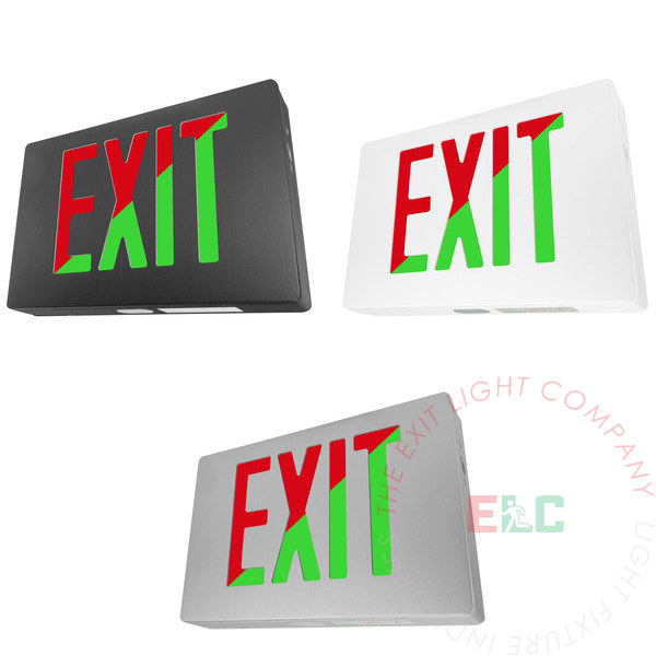Premium LED Exit Sign | Cast Aluminum | Red/Green & Operation Selectable | Self Testing