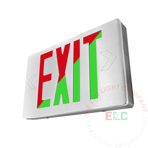 Value Grade Cast Aluminum LED Exit Sign | Red/Green Selectable