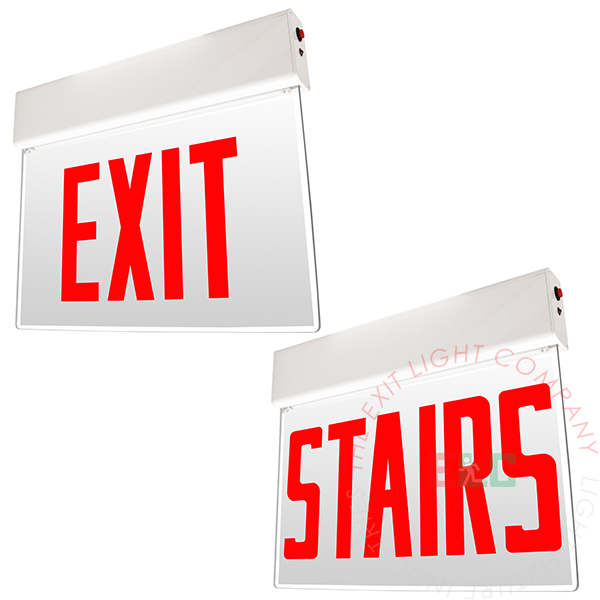 Chicago Approved Edge Lit Exit Sign | EXIT and STAIRS