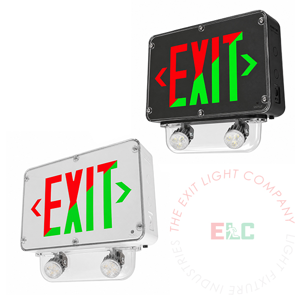Hazardous Location Universal Red/Green Combo Exit Light | Class 1 Division 2 | IP66 | NEMA4X