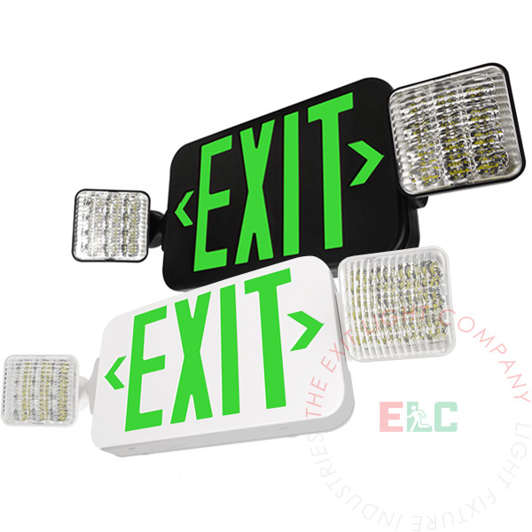 Standard Green LED Exit Light Combo | 180� Adjustable Head | 275 Lumens