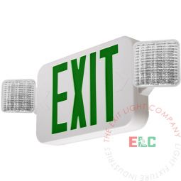 Standard Green LED Exit Light Combo | 180° Adjustable Head