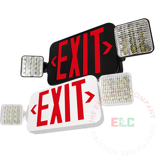 Standard Red LED Exit Light Combo | 180� Adjustable Head | 275 Lumens