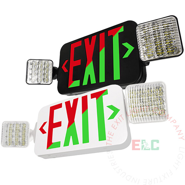 Universal Red and Green LED Exit Light Combo | 180� Adjustable Head | 275 Lumens