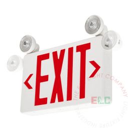 Extra Compact Red Exit Light Combo ALL LED Swivel Head