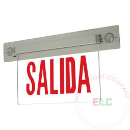 Salida Red Combo Edge Lit LED Exit Sign | Recessed - Ceiling and Wall Mount | Adjustable LED Lamps