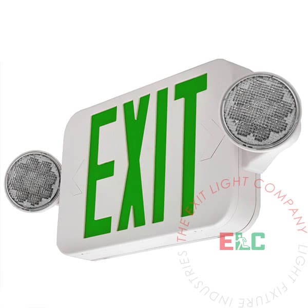 LED Green Exit Sign Emergency Light Compact Combo UL