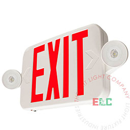 Micro Red LED Exit Light Combo | Adjustable Heads