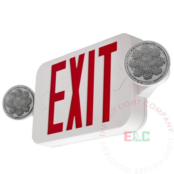All Led Red Exit Sign Emergency Light Combo With Battery Backup