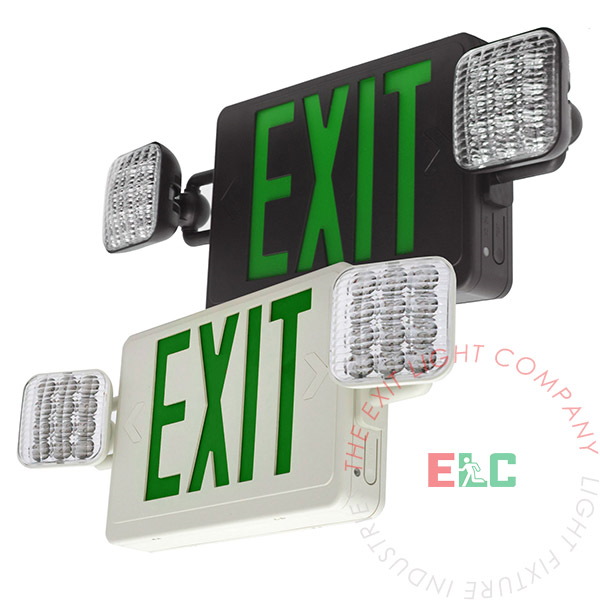 Large Green LED Exit Light Combo | Customizable | 180� Adjustable