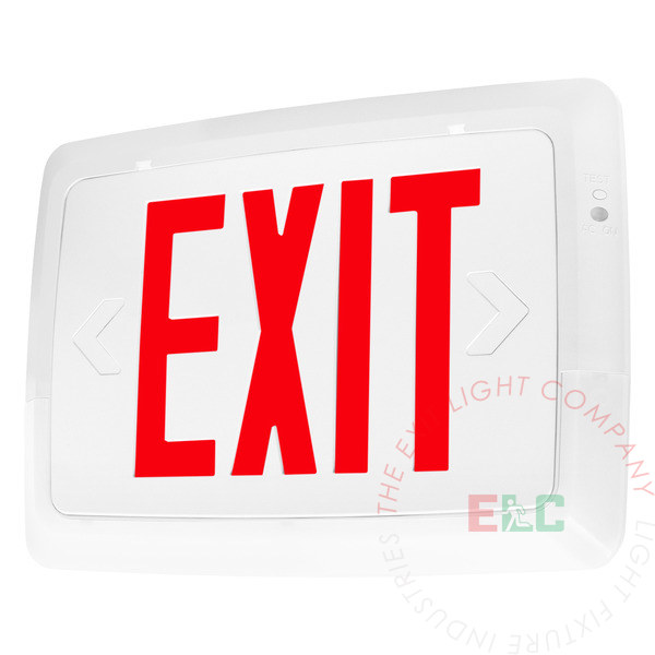 Low-Level All Red LED Exit Light Combo | Battery Backup