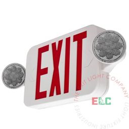 Compact Red LED Exit Light Combo | High Output | Adjustable Heads