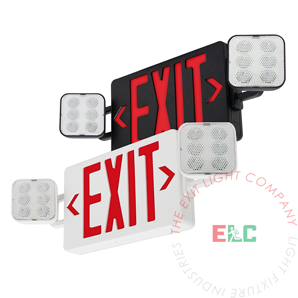 Large Red LED Exit Light Combo | Customizable | 180� Adjustable
