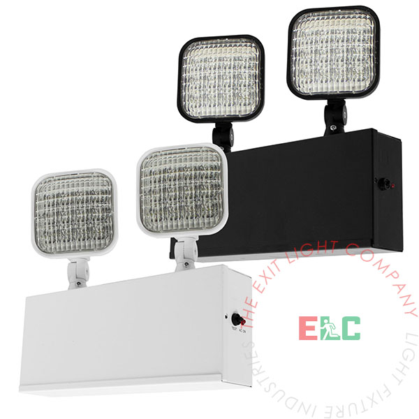 Steel Housing LED  Emergency Light | Compact Square | Remote Head Capable or 8 Hr Run Time