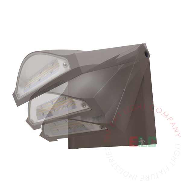 Compact Architectural LED Wall Pack Adjustable 90� Lens | 3K-7K Lm | IP65 | Light & Battery Backup