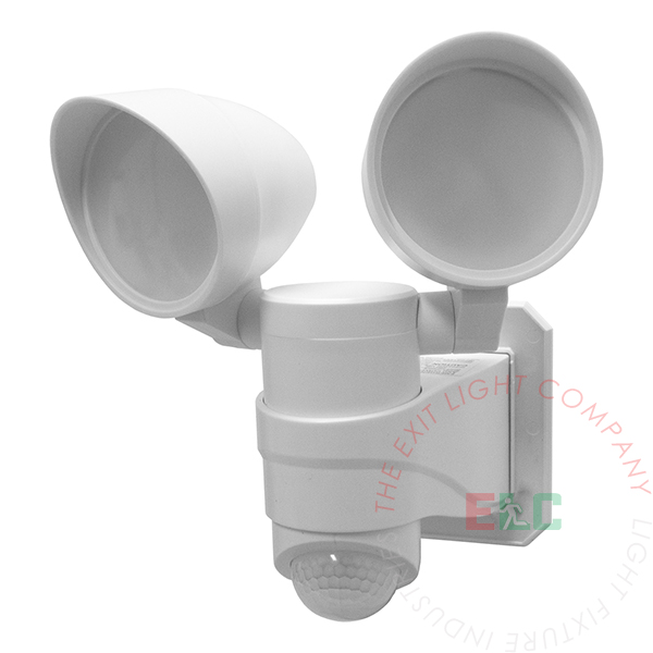Dual Head Outdoor Emergency Light Dual Purpose Motion Sensor UL 924 Battery Backup