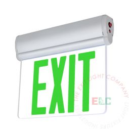 Edge Lit Green LED Exit Sign | Surface Mount | Adjustable Angle