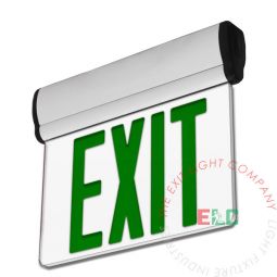 Edge Lit Green LED Exit Sign | Surface Mount | Adjustable Angle