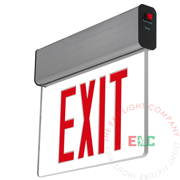 Edge Lit Red LED Exit Sign - Surface Mount