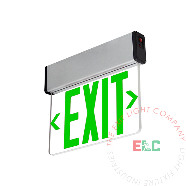 Details about   Metal Green LED Exit Sign-Natural Aluminum Face/Black Body Battery Incl 