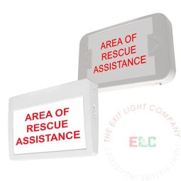 LED Custom Text Sign | Square or Rounded Thermoplastic Housing | AREA OF RESCUE ASSISTANCE