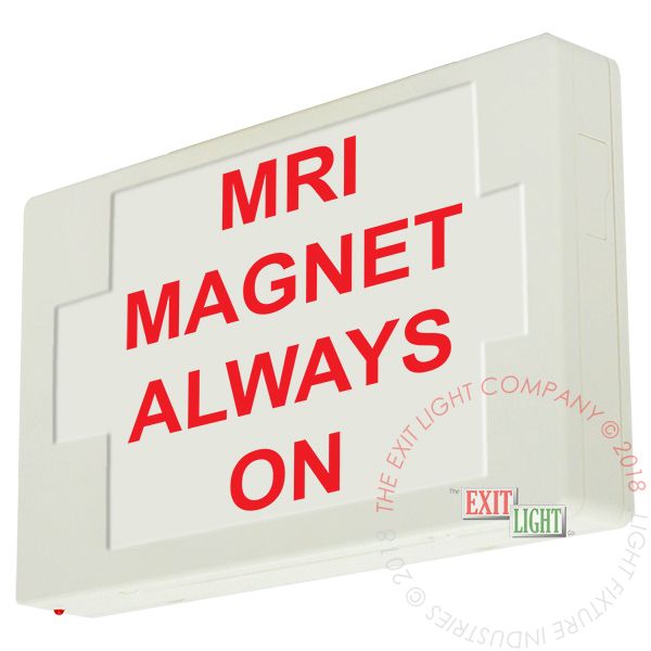 LED Exit Sign/Egress Sign, Plastic Sign | Single Sided | MRI MAGNET ALWAYS ON