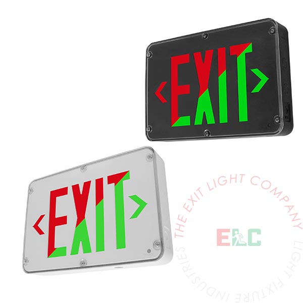 Hazardous Location Rated Universal Red/Green LED Exit Sign | Class 1 Division 2 | IP66 | NEMA4X