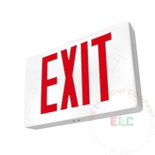 Thin Red LED Exit Sign | White Housing | Battery Backup | Easy Installation