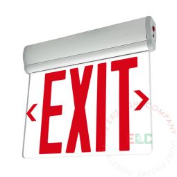 NYC Approved Edge Lit Red LED Exit Sign | Surface Mount | Adjustable Angle
