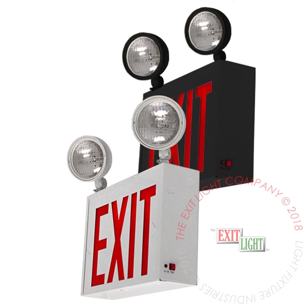 Self Testing LED Combo Exit Sign With Emergency Lights UL924 - Exit