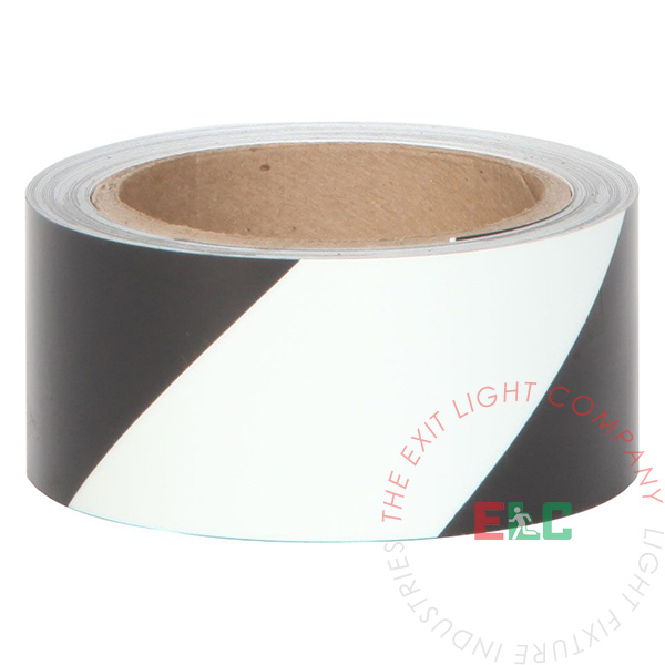 Photoluminescent Safety Egress Tape (Striped) | 1 Case (6 Rolls of 2" x 100')