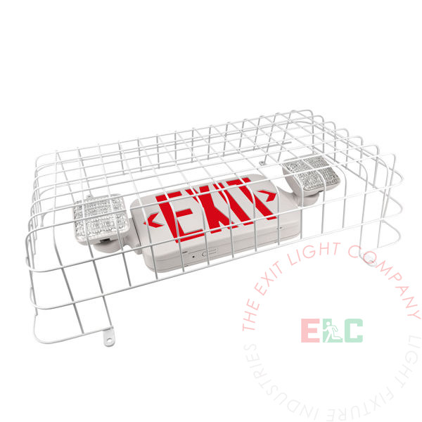 WGX-CH - Wire Guard for Combo Exit Signs | 10-Gauge Steel | Conduit Friendly | Powder Coated | Horizontal The Exit Light Co. - Wire Guard for Combo Exit Signs | 10-Gauge Steel | Conduit Friendly | Powder Coated | Horizontal
