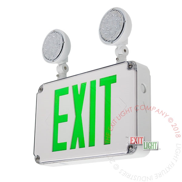 Wet Location Combo Exit Signs Light Co Ul Listed Green Exterior Combo Sign Strong Durable Cold Weather Approved