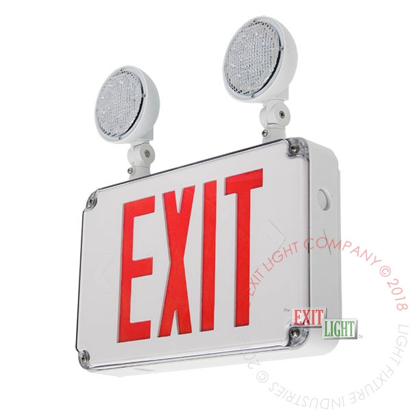 Exit Lights Sign Emergency Light Combos Co Ul Listed Red Exterior Combo Sign Strong Durable Cold Weather Approved
