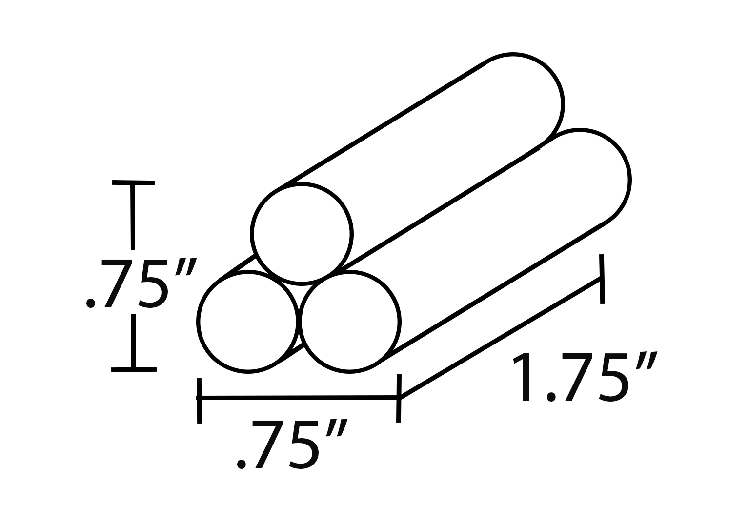 NiCad Battery | AAA 3.6V 300mAh | 3 Pack Dimensions