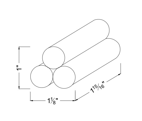 NiMH Battery | AA  3.6V, 2000mAh - 1x2 Triangle | 3 Pack Dimensions