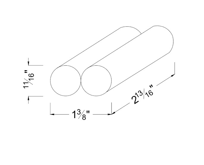 LiFePo4 Battery | AA 6.4V 1500mAh - 1x2 Inline | 3 Pack Dimensions