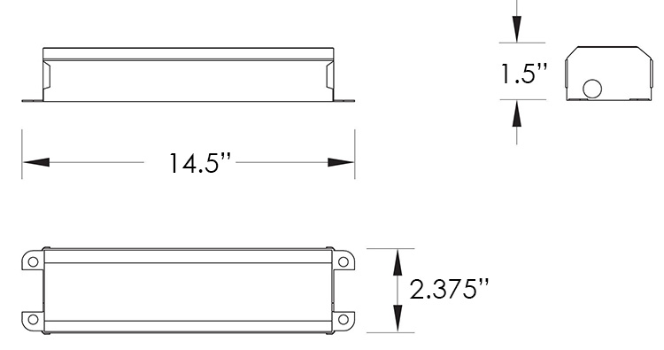 Emergency Fluorescent Ballast | 1400 Lumen | T5 or T8 Dimensions