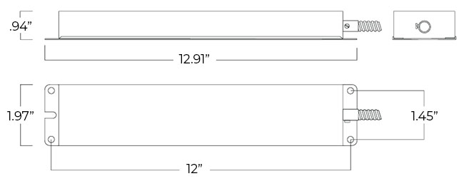 Emergency LED Driver | 170VDC | 8W | 20W Dimensions
