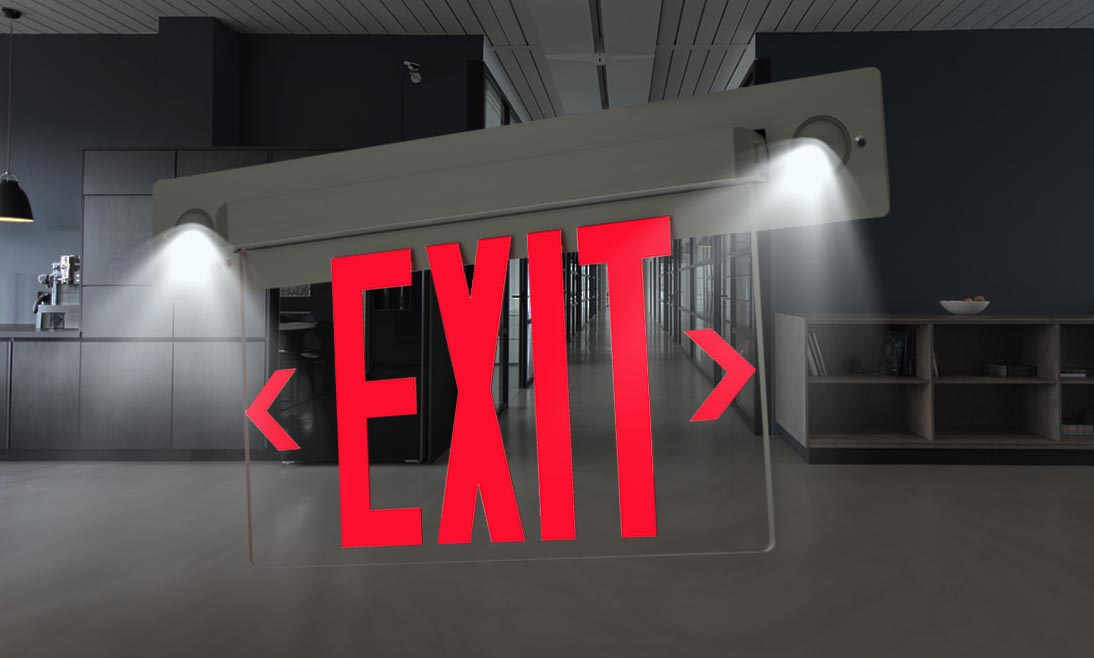 Combo Edge Lit Exit Sign